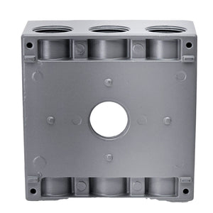 Conversions Technology weatherproof boxes 2 Gang weatherproof Grey box with (7) 3/4" threaded outlets