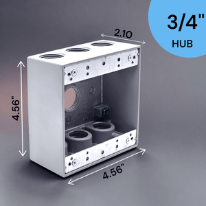 Conversions Technology weatherproof boxes 2 Gang weatherproof Grey box with (7) 3/4" threaded outlets
