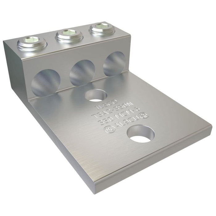 Conversions Technology Aluminum Three Barrel Connectors 6 AWG min/ to 350 kcmil max 1/2 inch Bolt size
