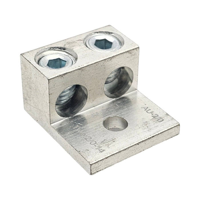 Conversions Technology Connectors Aluminum Two Barrel Connectors One-Hole Mount 14 AWG - 2/0 AWG - 1/4"