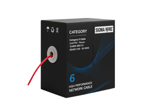 Sigma Wire & Cable Bulk Cat6 Cat6 CMR 1000ft Box | Solid Copper Riser | 23 Awg UTP Ethernet Cable | Red