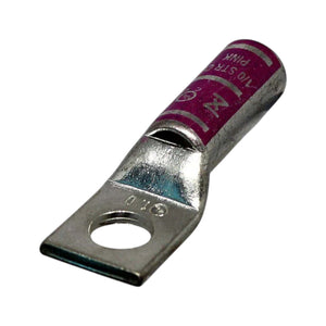 Conversions Technology Copper Long Barrel One Hole Compression Lug 1/0 AWG 3/8-inch  Bolt Size