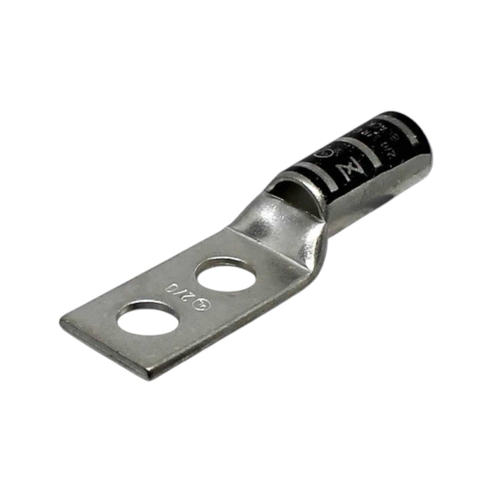 Conversions Technology Copper Long Barrel Two Hole Compression Lugs 2/0 AWG 1/2-inch Bolt Size