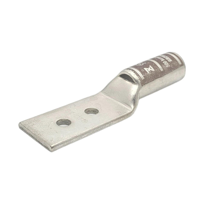 Conversions Technology Copper Long Barrel Two Hole Compression Lugs 500 MCM 3/8-inch Bolt Size