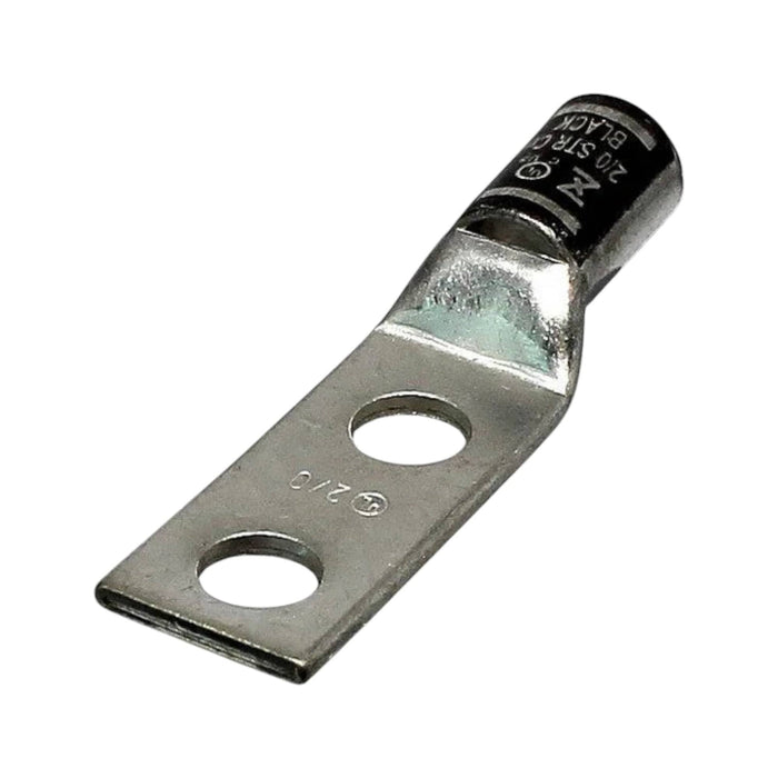 Conversions Technology Copper Short Barrel Two Hole Compression Lugs 2/0 AWG 5/16-inch Bolt Size