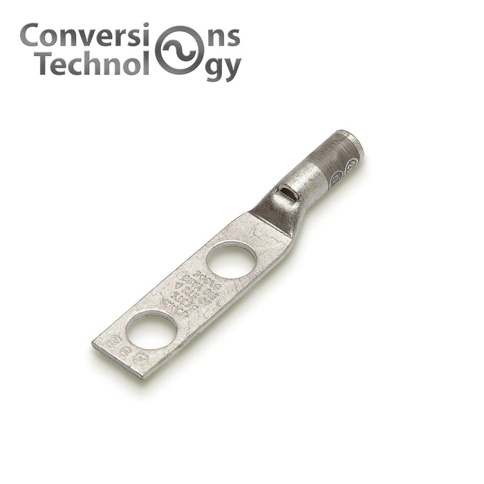Conversions Technology Copper Short Barrel Two Hole Compression Lugs 4 AWG #10 Inch Bolt size