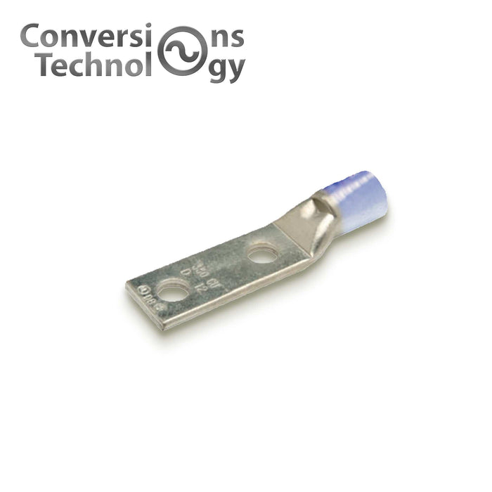 Conversions Technology Copper Short Barrel Two Hole Compression Lugs 6 AWG 1/4-inch Bolt Size