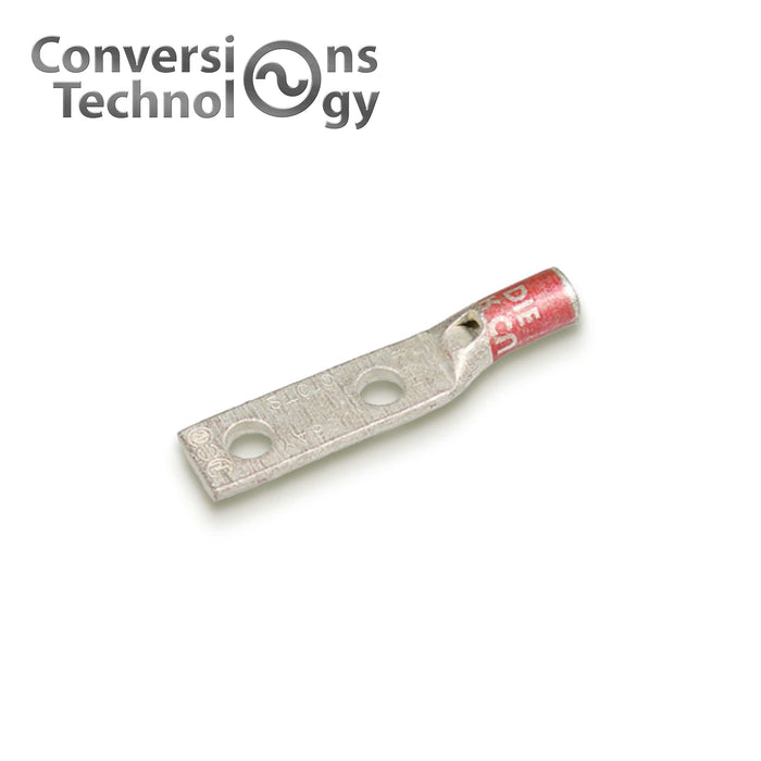 Conversions Technology Copper Short Barrel Two Hole Compression Lugs 8 AWG #10 Bolt Size