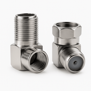 Conversions Technology Coax Accessories F Connector | Female to Male, 90 Degree/Right Angle