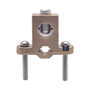 Conversions Technology Ground Clamp, Direct Burial, Bronze 8 STR- 4/0 STR 1/2 - 1" Wire Range Pipe Size