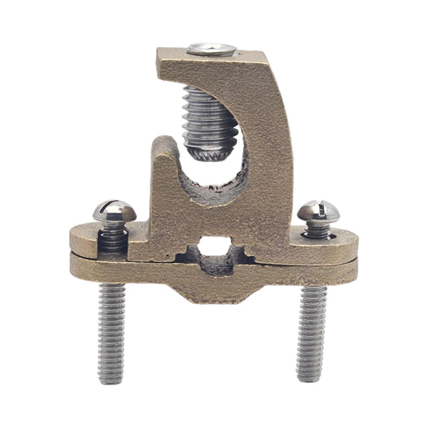 Conversions Technology Electrical Ground Lay in Rebar Clamp 8 AWG- 4/0 AWG Wire Range 1/2 - 1" Pipe Size