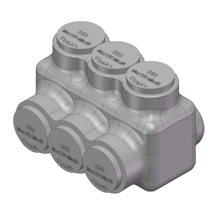 Conversions Technology Insulated Tap Connector 6 AWG Minimum to 350 kcm (3 Port)