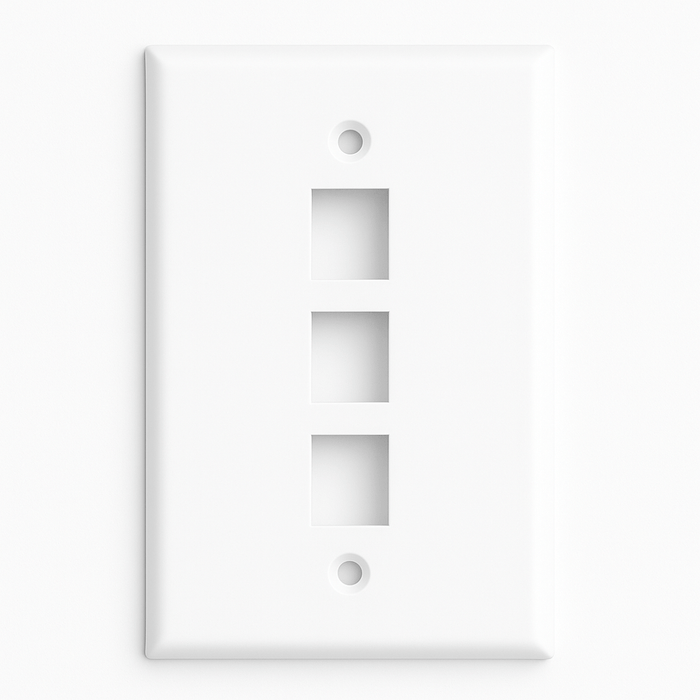 Conversions Technology Keystone Keystone Wall Plate | 3 Hole, 1-Gang, White