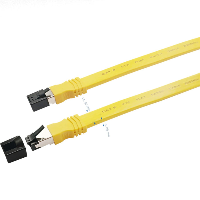 Sigma Wire & Cable Network Patch Cables Patch Cord | Cat8, S/FTP Stranded Bare Copper, Flat 8ft