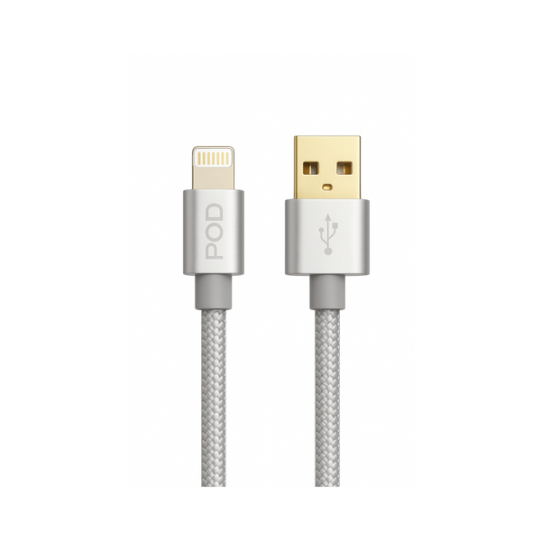 Power On Demand Charging/Data Cable Platinum 10 ft Premium USB to Lightning Charging and Data Cable