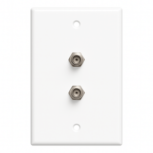 Conversions Tech Wall Plates Wall Plate  |  F81 Coax  |  Dual Port,  White