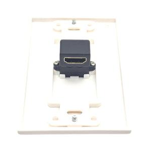 Conversions Tech Wall Plates White HDMI Wall Plate with 90° Coupler