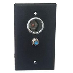 Conversions Technology wall plates & covers 12 Volt Universal Outlet Wall Plate with F Connector  |  Black