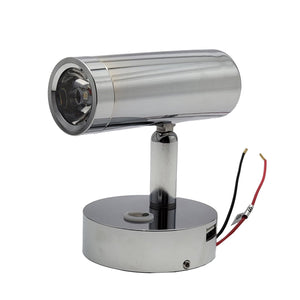 Conversions Technology Lighting 12V LED Reading Light, Dimmable Touch Switch + Night Light, 1W, Surface Mounted for RV/Boat