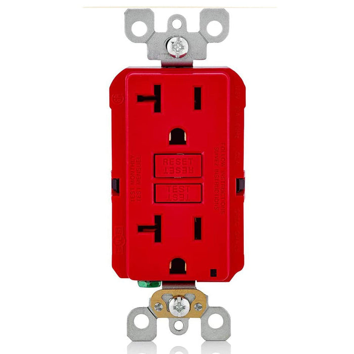 Conversions Technology Hardware > Power & Electrical Supplies > Power Outlets & Sockets AC Outlet | 20 Amp GFCI Decorator Residential-Commercial (Red)