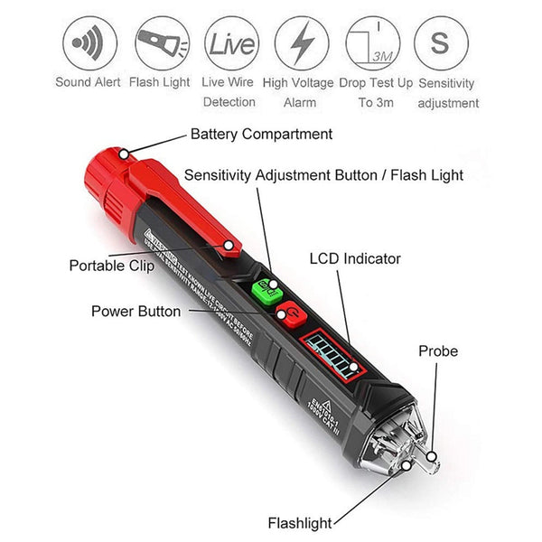 Conversions Technology Electrical AC Voltage Detector | Non-Contact, IEC 61010-1, CAT III-1000 V