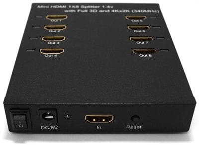 Conversions Technology Audio Video Splitter Audio Video Splitter | Mini HDMI 8 Way Vertical Splitter