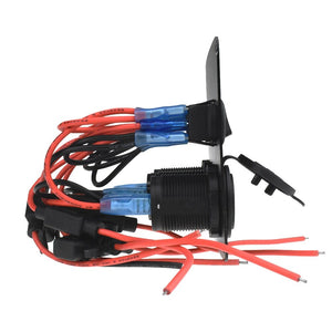 Conversions Technology 0 Boat Switch Panel Car Switch Panel Waterproof Digital Voltmeter Dual USB Port 12V Outlet Combination Marine LED Rocker 5 Gang