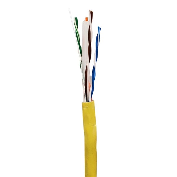 Sigma Wire & Cable Bulk Cat5e Cat5e CMR 1000ft Box | Yellow | Bare Copper | Riser | Ethernet Cable