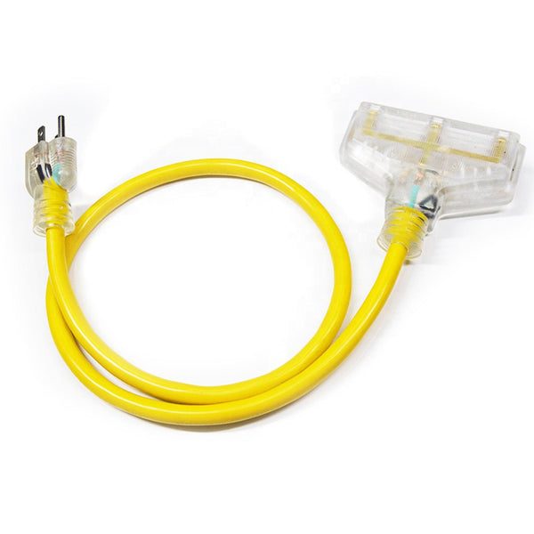 Conversions Technology Extension Cords Extension Cord | 2 foot12/3 Tri-tap 3-Outlet Contractor Extension Cord