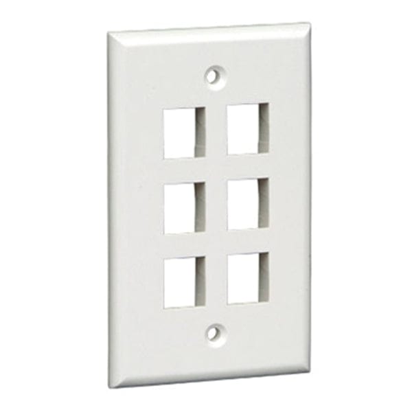 Conversions Technology Keystone Keystone Wall Plate | 6 Hole, 1 Gang, White