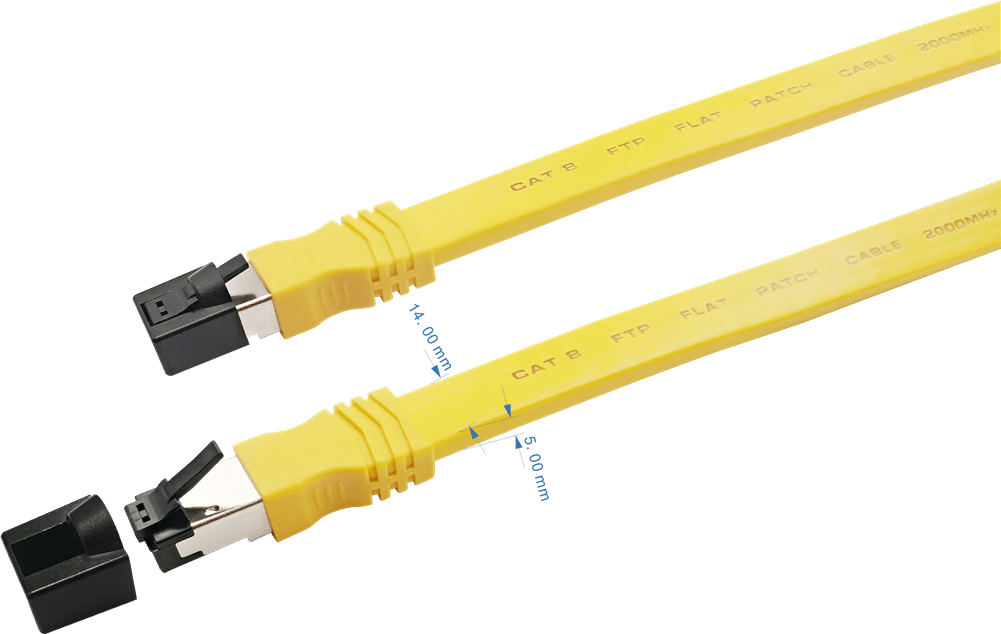 Sigma Wire & Cable Network Patch Cables Patch Cord | Cat8, S/FTP Stranded Bare Copper, Flat 0.5ft