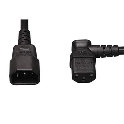 Theta Extension Power Cable Power Cable | AC Power Extension Cable - C13 Right Angle to C14, 6ft