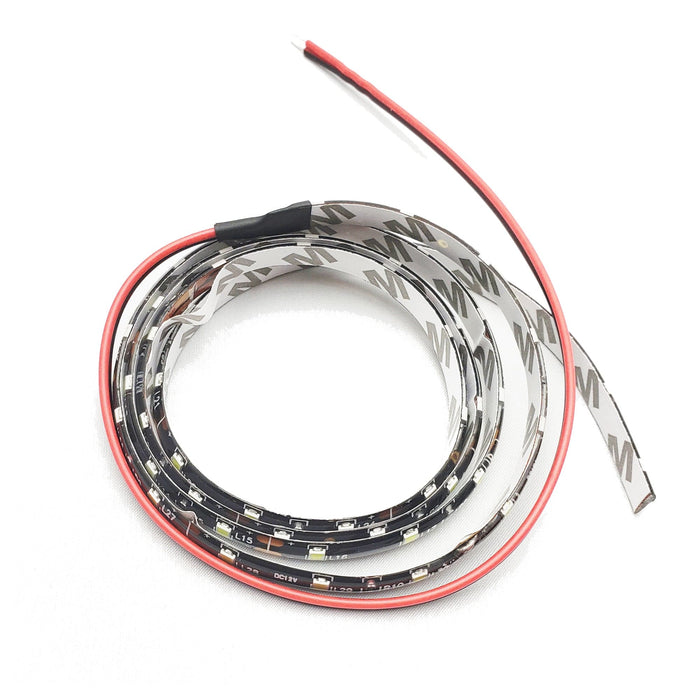Fuse® LED LED Ribbon Lighting Ribbon Light, Cool White, 60leds/m, 8mm, 12V, 12 inch leads, black pcb, IP65 72"