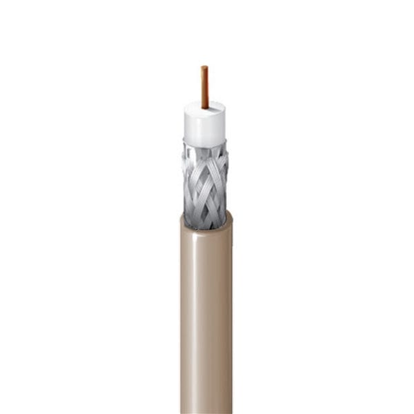 Sigma Wire & Cable Bulk Coax Sigma Wire & Cable | Bulk RG6 Coaxial Cable | Dual Shield, 60% Braid | 1000 ft Reel-N-Box | Beige