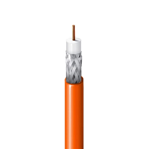 Sigma Wire & Cable Bulk Coax Sigma Wire & Cable | Bulk RG6 Coaxial Cable | Dual Shield, 60% Braid | 1000 ft Wooden Reel | Orange