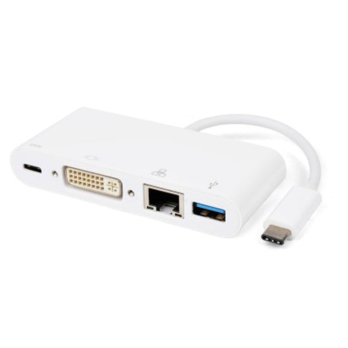 Koppa® Hub USB C Adapter Hub | USB 3.1 Type-C to USB 3.0 + Gigabit Ethernet + DVI + Type-C Charging