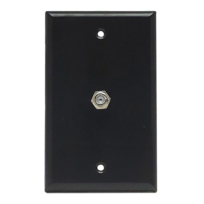 Conversions Tech Wall Plates Wall Plate | F81 Coax | Single Port, Black