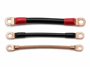 DLO, THHN and bare copper jumpers with compression lugs side by side