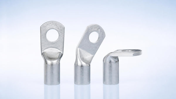 Straight, 45 degree and 90 degree tin-plated copper compression lugs | Conversions Tech