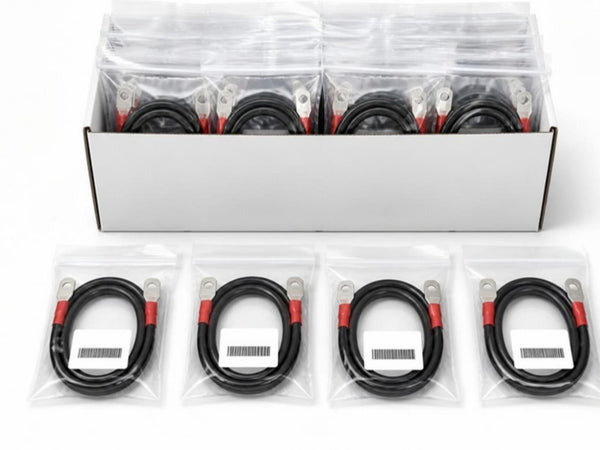 Custom cable assemblies kitted in labeled poly bags for project delivery