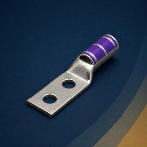 Two-hole copper compression lugs, standard and long barrel
