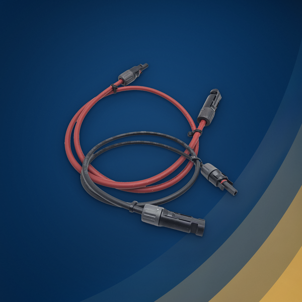 Red and black PV jumper cables with MC4 connectors