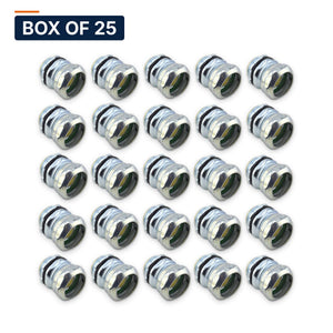 Conversions Tech Electrical > Conduit Fittings > EMT Connectors Box of 25 ($1.96 ea) 1-1/2 in. EMT Compression Connector, Steel | UL 514B | 3101-0112