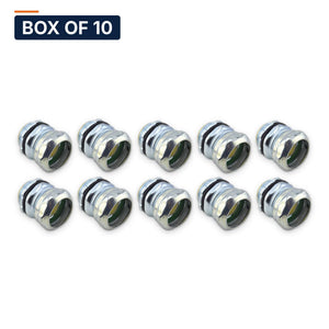 Conversions Tech Electrical > Conduit Fittings > EMT Connectors Box of 10 ($2.09 ea) 1-1/2 in. EMT Compression Connector, Steel | UL 514B | 3101-0112