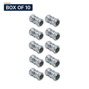 Conversions Tech Electrical > Conduit Fittings > EMT Couplings Box of 10 ($2.40 ea) 1-1/2 in. EMT Compression Coupling, Steel | UL 514B | 3105-0112
