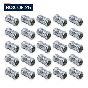 Conversions Tech Electrical > Conduit Fittings > EMT Couplings Box of 25 ($2.24 ea) 1-1/2 in. EMT Compression Coupling, Steel | UL 514B | 3105-0112