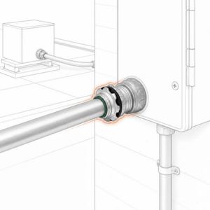 Conversions Tech Electrical > Conduit Fittings > EMT Connectors 1-1/2 in. EMT Raintight Compression Connector, Insulated Throat, Steel | UL 514B | 3104-0112