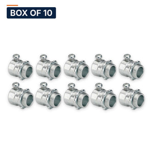 Conversions Tech Electrical > Conduit Fittings > EMT Connectors Box of 10 ($1.69 ea) 1-1/2 in. EMT Set-Screw Connector, Die-Cast Zinc | UL 514B | 3125-0112