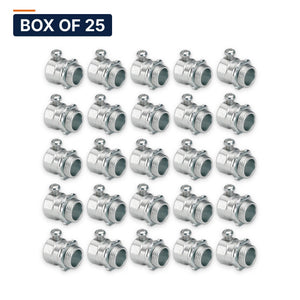 Conversions Tech Electrical > Conduit Fittings > EMT Connectors Box of 25 ($1.60 ea) 1-1/2 in. EMT Set-Screw Connector, Die-Cast Zinc | UL 514B | 3125-0112