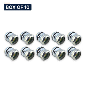 Conversions Tech Electrical > Conduit Fittings > EMT Connectors Box of 10 ($1.69 ea) 1-1/4 in. EMT Compression Connector, Steel | UL 514B | 3101-0114